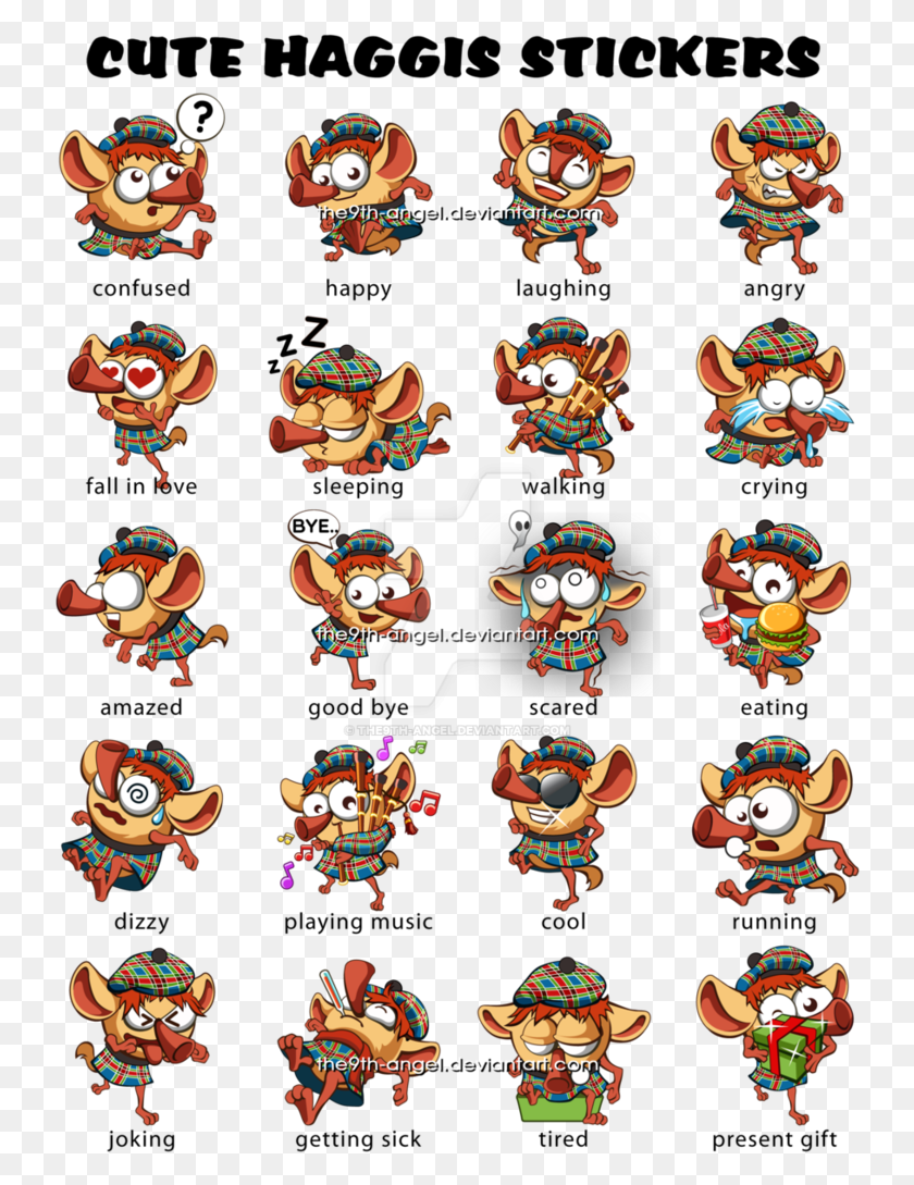 742x1029 Jpg Library Stock Sticker Emojis Of Mr Haggis By, Label, Text, Super Mario HD PNG Download