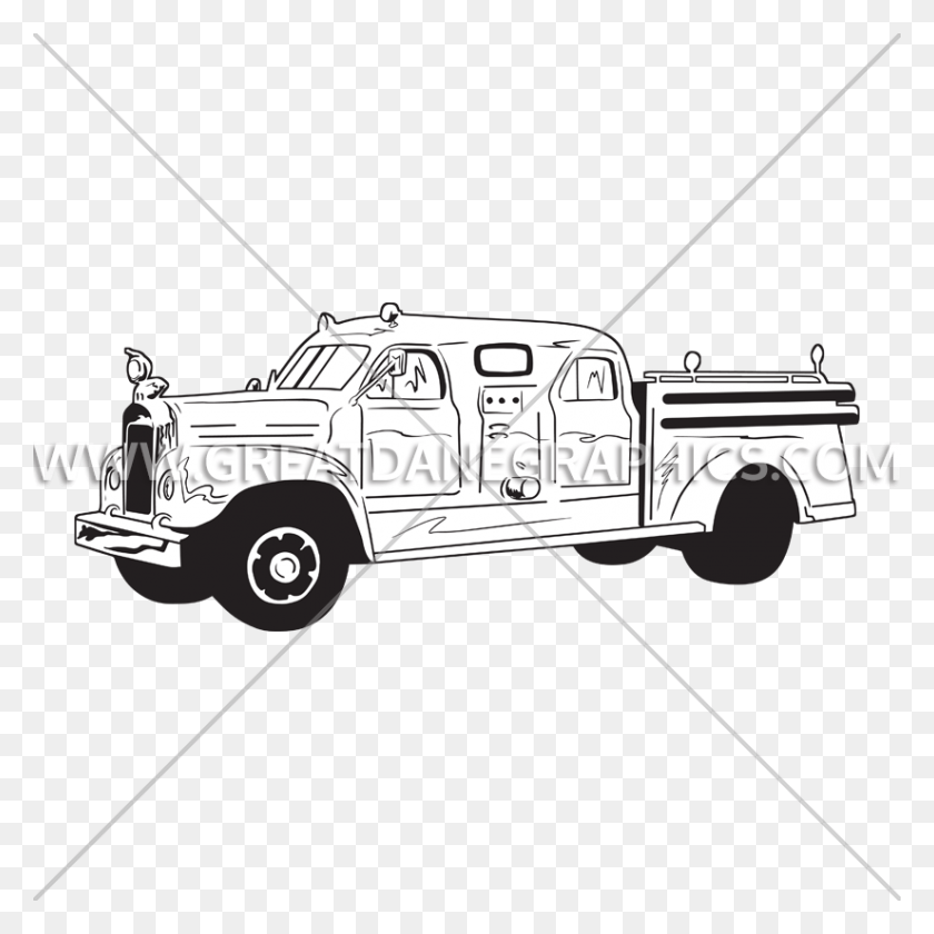 825x825 Descargar Png Jpg Library Stock Vintage Fire Truck De Gran Producción Ford F Series, Camión, Vehículo, Transporte Hd Png