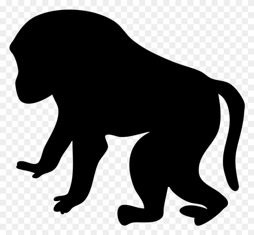 837x770 Descargar Png Jpg Stock Monkey Clip Art Imágenes De Animales Babuinos Clipart, Gray, World Of Warcraft Png