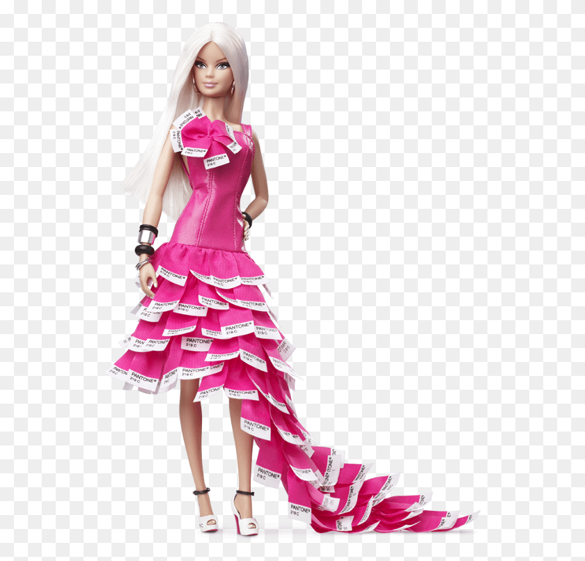 540x746 Jpg Прозрачный Барби Барби Pink In Pantone, Кукла, Игрушка, Платье Png Скачать