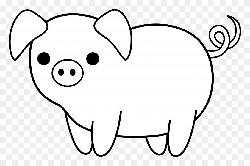 5189x3325 Jpg Transparent Cute Pig Clip Art Template Pig Drawing, Mammal, Animal, Piggy Bank HD PNG Download