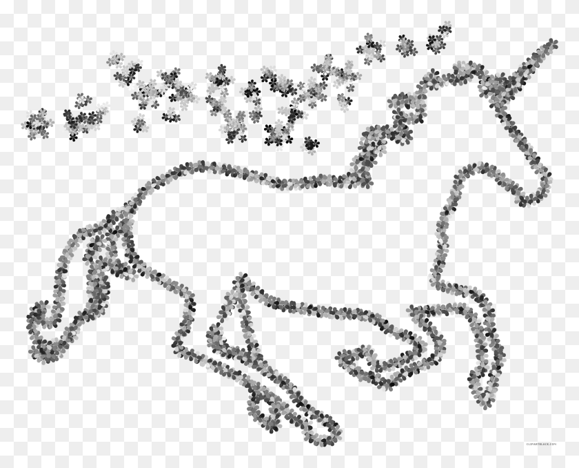 2256x1790 Jpg Transparent Floral Clipartblack Com Animal Black And White Unicorn Free Clip Art, Accessories, Accessory, Jewelry HD PNG Download