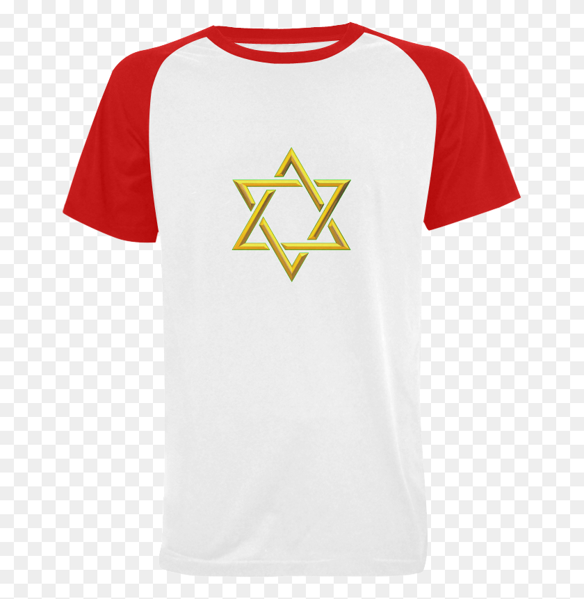 663x802 Judaism Symbols Golden Jewish Star Of David Men39s Raglan Baseball And Soccer Mom Shirts, Clothing, Apparel, Shirt HD PNG Download
