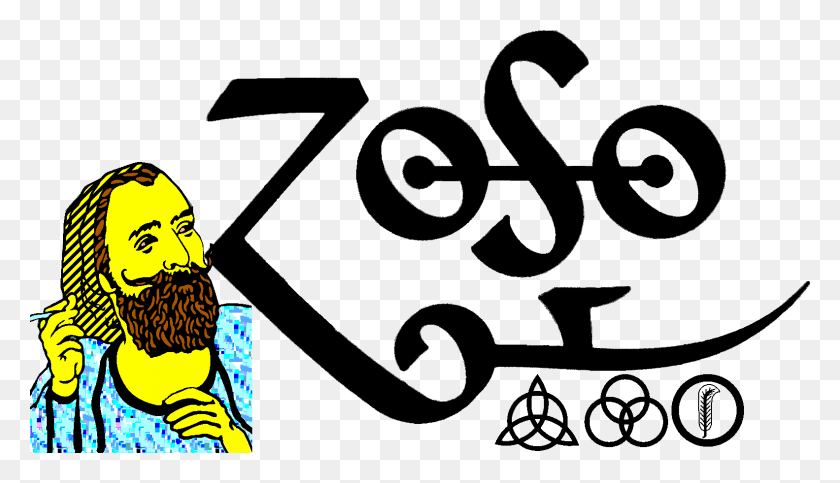 1583x859 Jude Connors Led Zeppelin Símbolos Zoso, Texto, Persona, Humano Hd Png