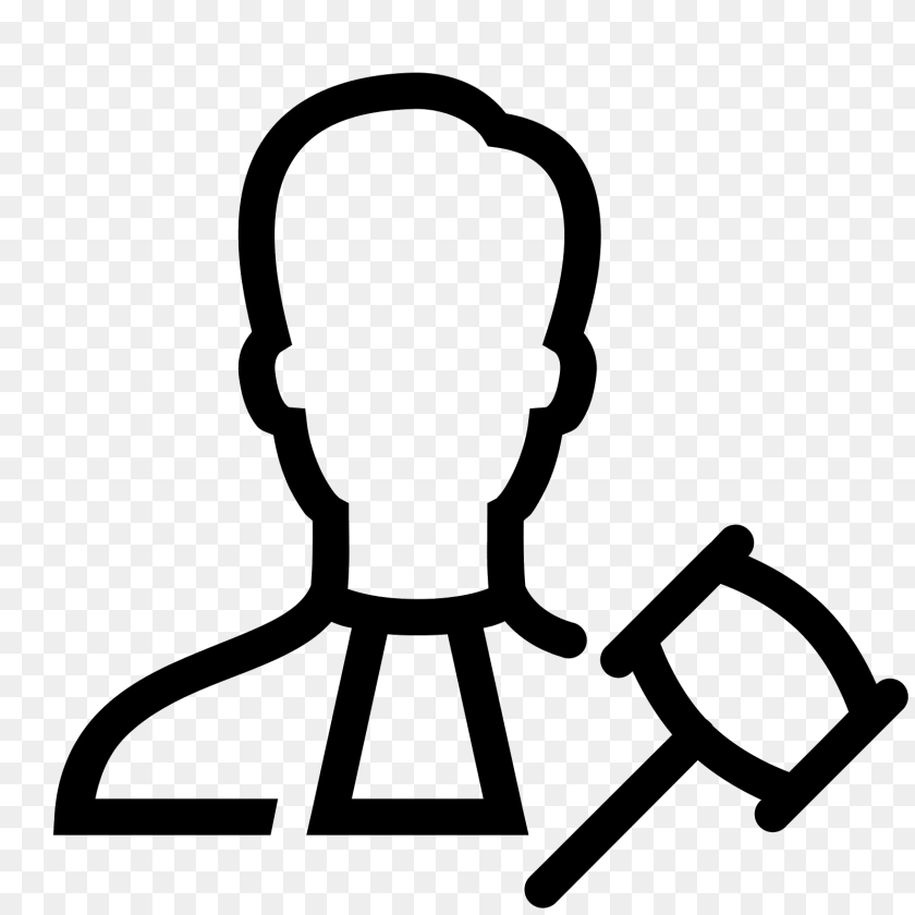 1600x1600 Judge Icon, Gray Sticker PNG