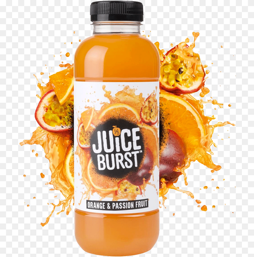 720x851 Juice Bottle Juice Burst Orange And Passion Fruit, Beverage, Orange Juice, Plant, Produce Transparent PNG