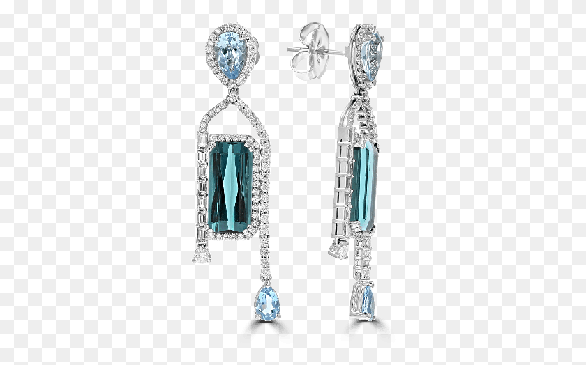 294x464 Juleve 18kt Tourmaline Aquamarine And Diamond Drop Earrings, Accessories, Accessory, Jewelry HD PNG Download