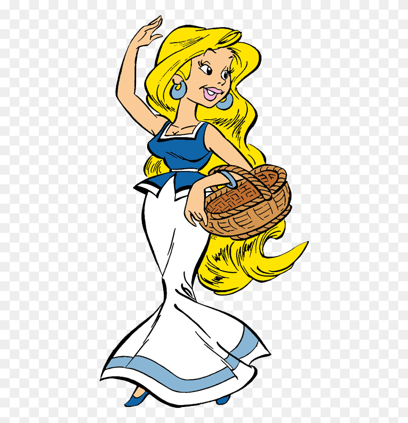 433x812 Julius Caesar Clipart Princess Falbala Asterix Y Obelix, Basket, Person, Human HD PNG Download
