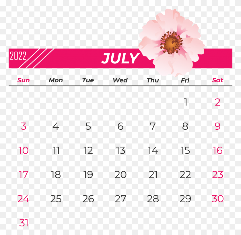 3201x3116 July 2022 Calendarly Calendar, Printable, Month Clipart PNG