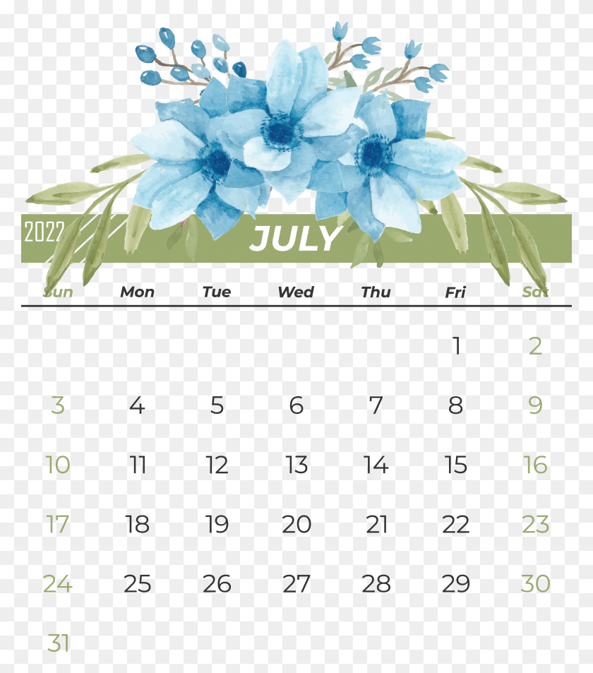 3201x3667 July 2022 Calendarly Calendar, Printable, Month Clipart PNG