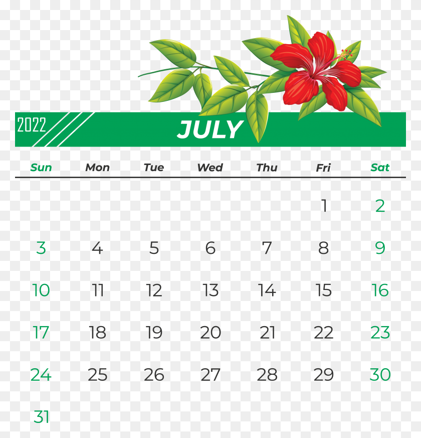 3201x3340 July 2022 Calendarly Calendar, Printable, Month Clipart PNG