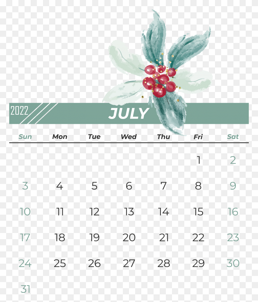 3201x3799 July 2022 Calendarly Calendar, Printable, Month Clipart PNG