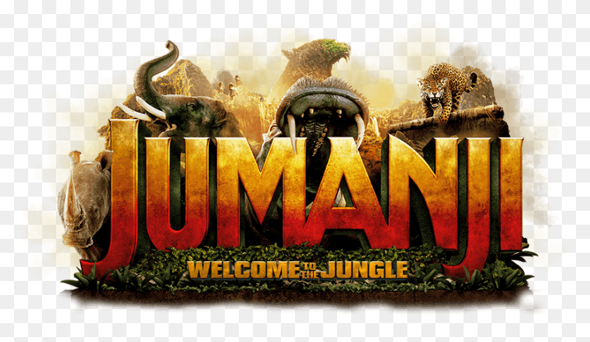 853x467 Jumanji Welcome To The Jungle Title, Bird, Animal, Advertisement HD PNG Download