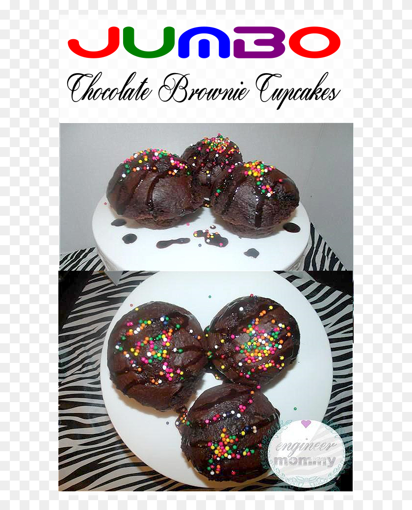 602x980 Jumbo Chocolate Brownie Cupcakes Chocolate, Dessert, Food, Cake HD PNG Download