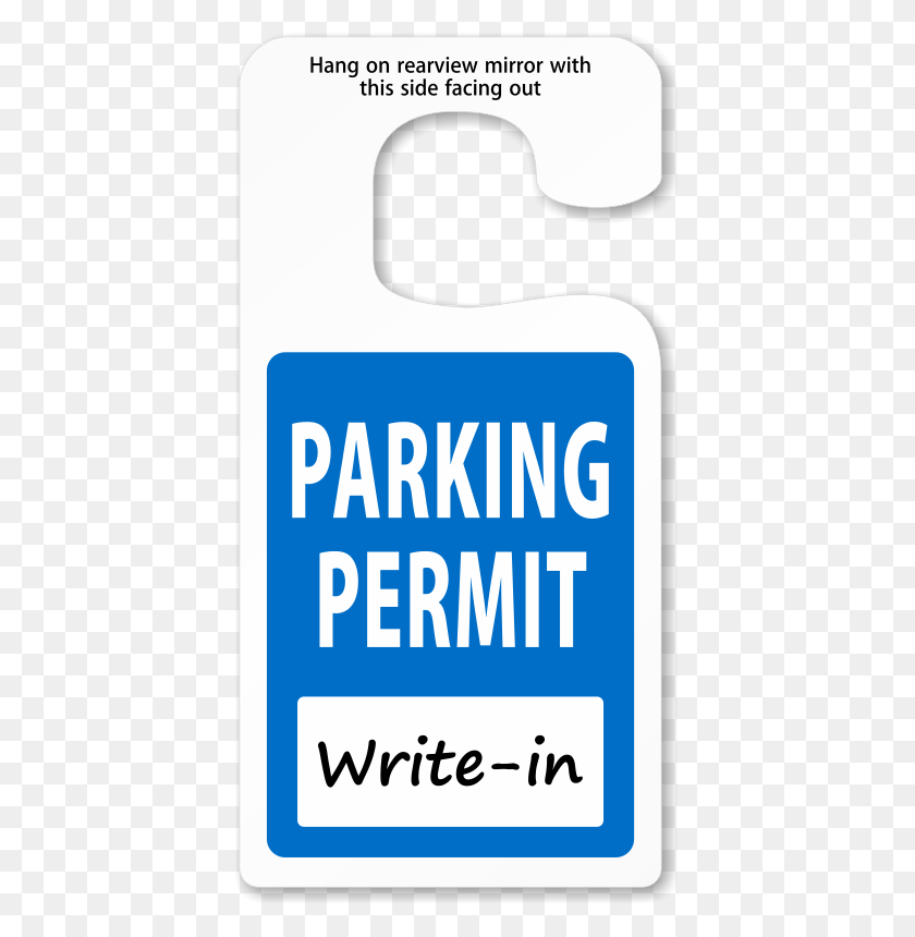 407x800 Jumbo Parking Permit Hang Tags Blue No Numbering Sign, Text, Symbol, Label HD PNG Download