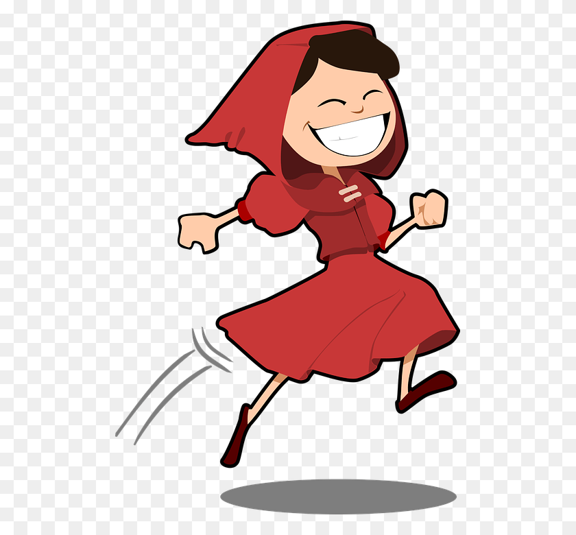 503x720 Jump Cartoon Cartoon Red Riding Hood, Person, Human, Clothing HD PNG Download