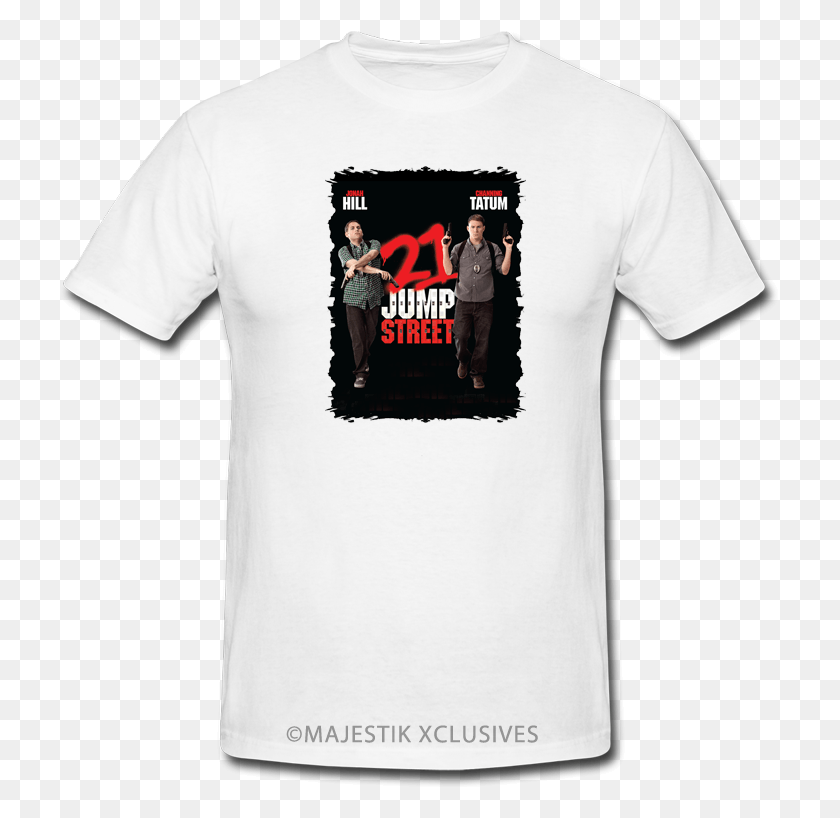 721x758 Jump Street V2 Movie T Shirt Jonah Hill Channing T Shirt, Clothing, Apparel, Person HD PNG Download