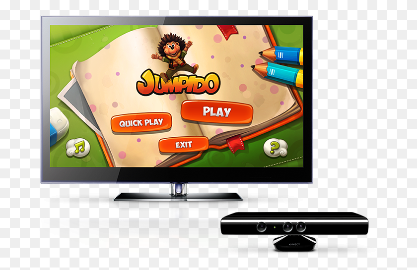 701x485 Jumpido On Tv With Kinect Led Backlit Lcd Display, Monitor, Screen, Electronics HD PNG Download