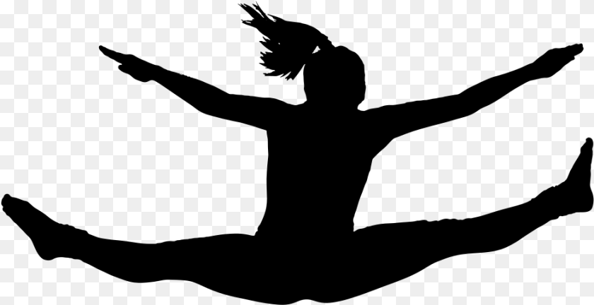 942x484 Jumping Girl Silhouette Person Jumping Silhouette, Gray Transparent PNG