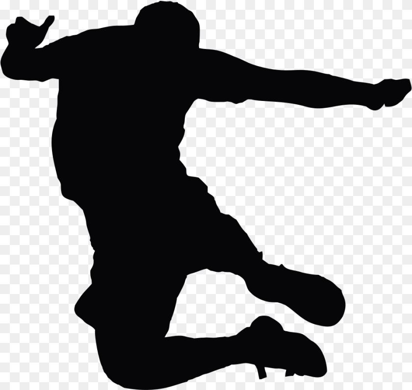 958x908 Jumping Man Silhouette, Kneeling, Person, Dancing, Leisure Activities Transparent PNG