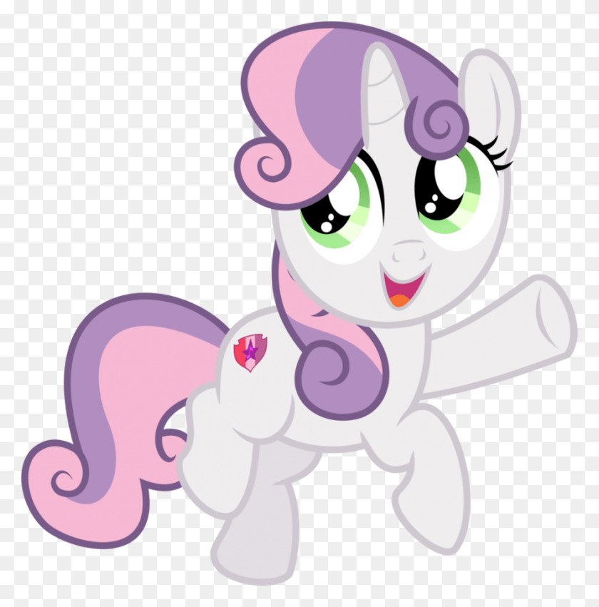 887x900 Jumping Open Mouth Pointing Safe Simple Background Imagenes De Mlp Sweetie Belle, Toy, Graphics HD PNG Download