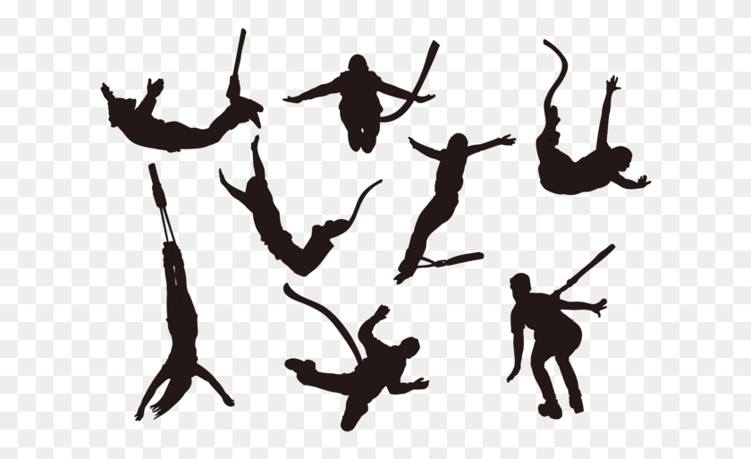 618x453 Jumping People Silhouettes Vectors Photos And Psd Bungee Jumper Birthday Card, Person, Human HD PNG Download