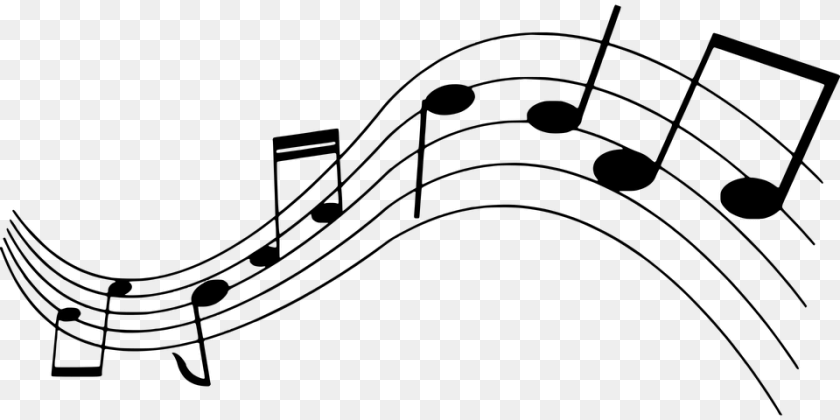 June 7 Music Notes, Gray Sticker PNG