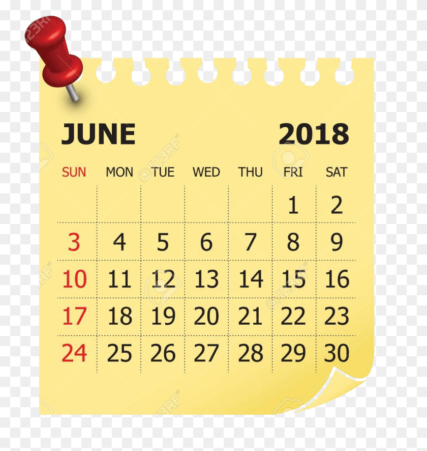 1137x1205 Calendario De Junio ​​De 2018 Png / Calendario Png
