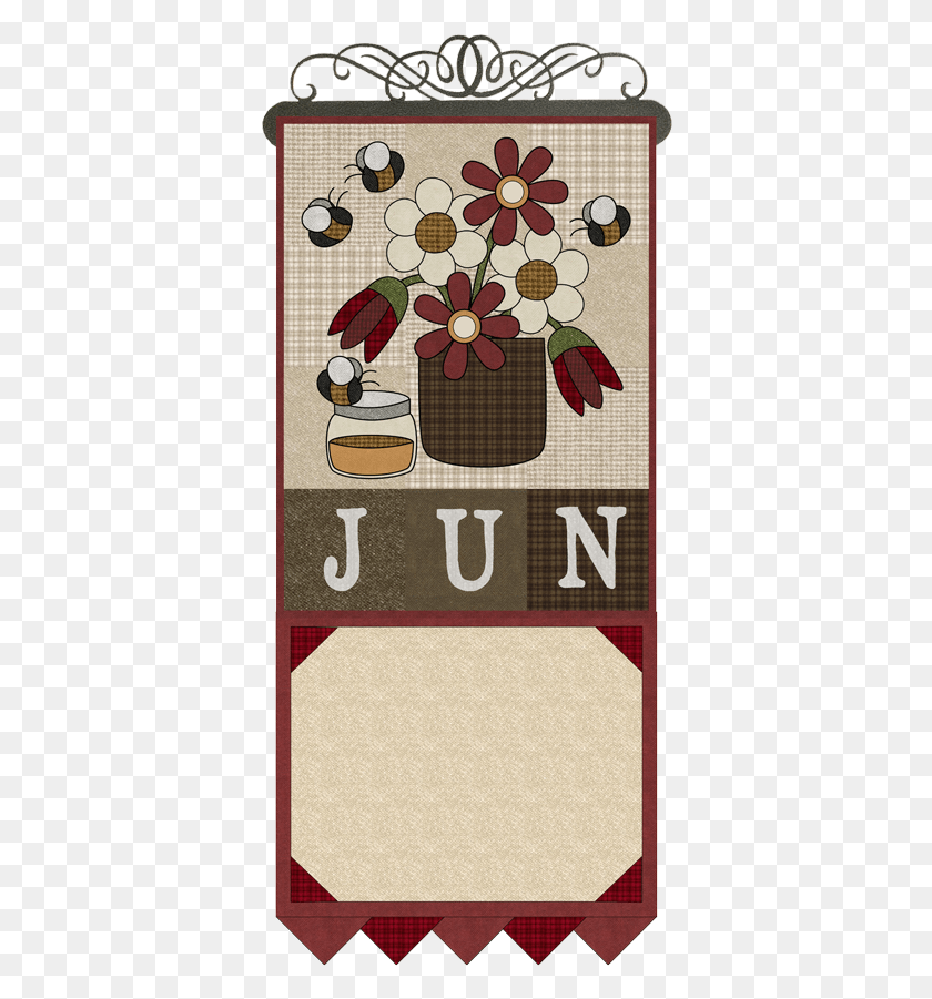 372x841 June Honey Bee Little Quilts Squared Pattern Illustration, Home Decor, Linen, Applique HD PNG Download