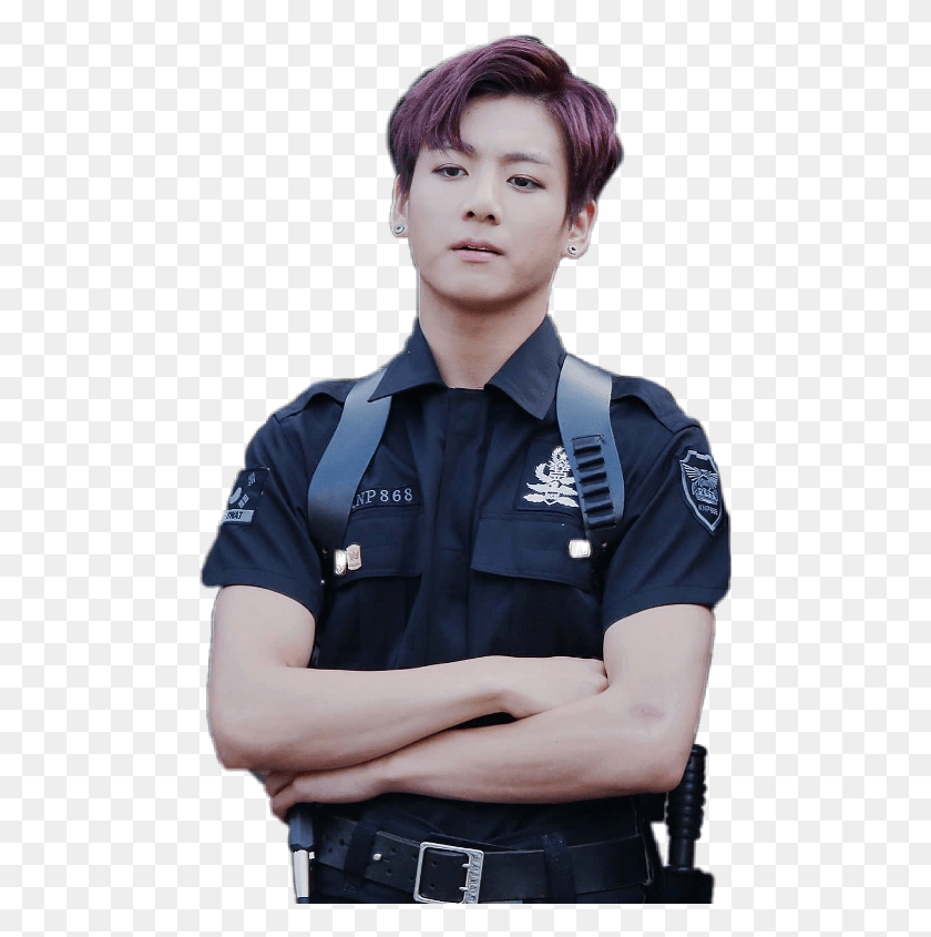 480x785 Jungkook In Police Uniform, Military Uniform, Military, Person HD PNG Download