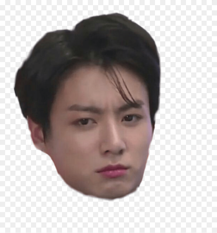 Jungkook Memes Face Bts Bts Meme Face, Head, Person, Photography, Portrait Transparent PNG