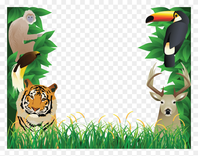 5578x4313 Jungle Animal Background Clipart Jungle Clipart, Plant, Graphics HD PNG Download