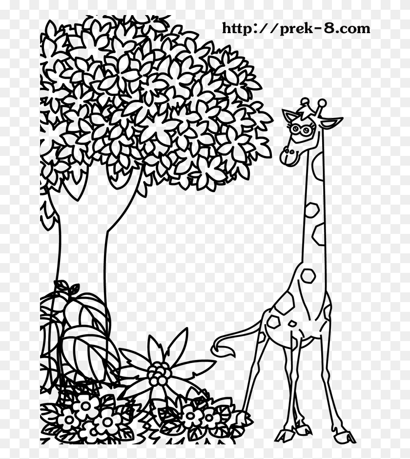 678x882 Jungle Animal Coloring Pages To And Print Jungle With Wild Animals Drawing, Gray, World Of Warcraft HD PNG Download