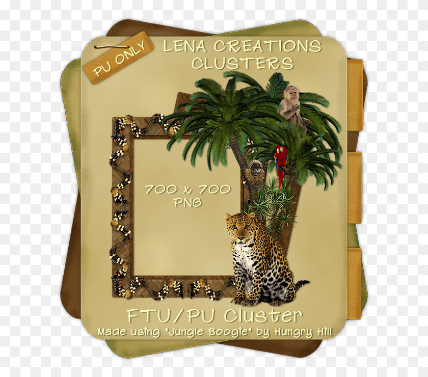 617x680 Descargar Png Jungle Boogie Ftu Cluster Frame Amp Ct Tag Leopardo Africano, Mamífero, Animal, La Vida Silvestre Hd Png