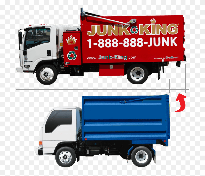 710x664 Junk King Truck Size Junk Removal Truck, Vehicle, Transportation, Trailer Truck HD PNG Download