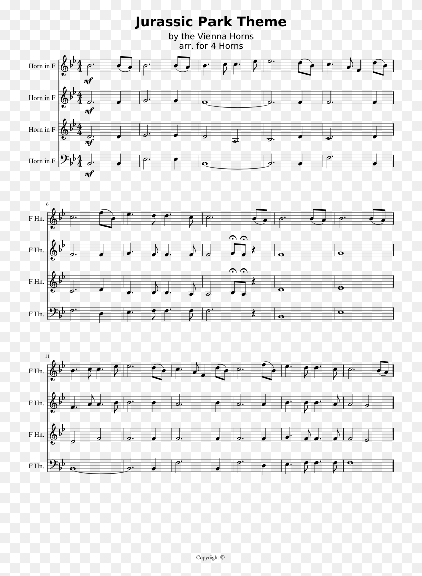 729x1086 Jurassic Park Theme Sheet Music 1 Of 4 Pages Appalachian Sunrise Violin, Gray, World Of Warcraft HD PNG Download