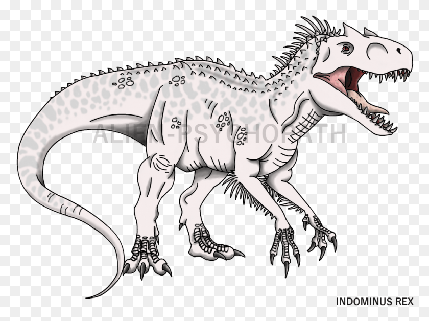 948x691 Jurassic World Indominus Rex Coloring Pages Indominus Rex Jurassic World Colouring Pages, Dinosaur, Reptile, Animal HD PNG Download