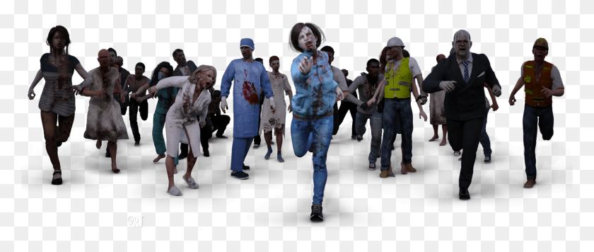 1601x609 Just A Zombie Crowd To Chase You Zombie Horde, Person, Clothing, Stage HD PNG Download
