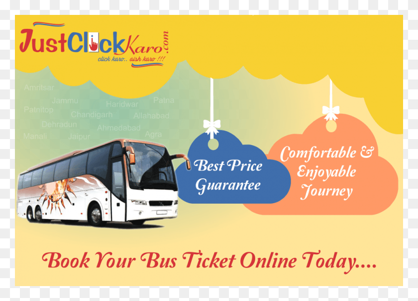 1000x700 Just Click Travels Tour Bus Service, Vehicle, Transportation, Flyer HD PNG Download