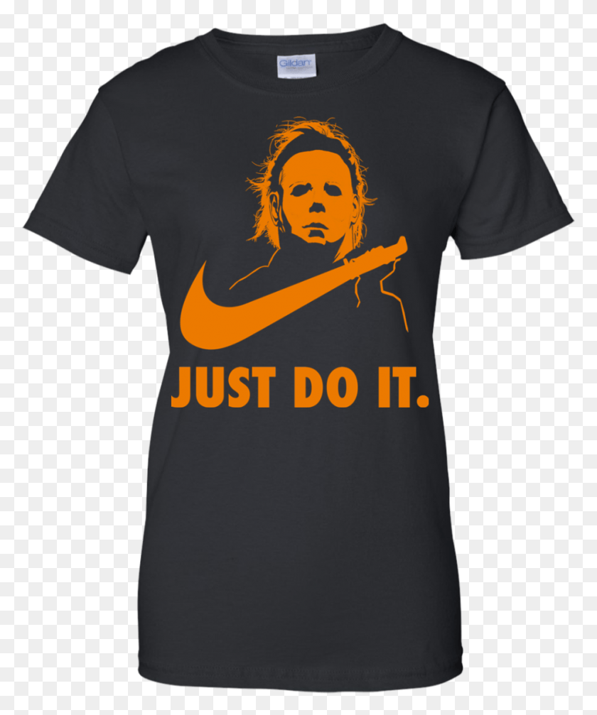 943x1146 Descargar Png Just Do It Shirt Hoodie Tank Michael Myers Just Do It Vector, Ropa, Ropa, Camiseta Hd Png