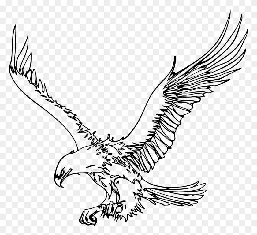1056x959 Just Eagles 05 4 99 Digital Outline Just Eagle Clip Art Black And White, Gray, World Of Warcraft HD PNG Download