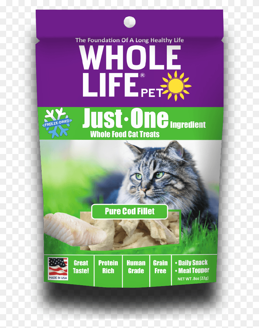 726x1005 Just One Cod Cat 1oz Front Shadow Cat Food Treats Freeze Dried, Poster, Advertisement, Flyer HD PNG Download
