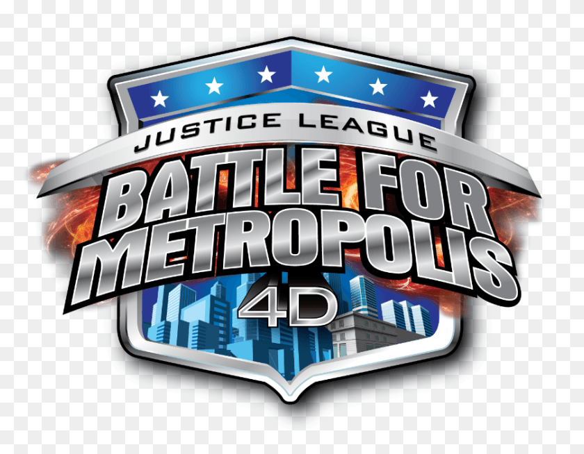 839x640 Justice League At Six Flags Great America Justice League Battle For Metropolis Logo, Text, Building, Advertisement HD PNG Download