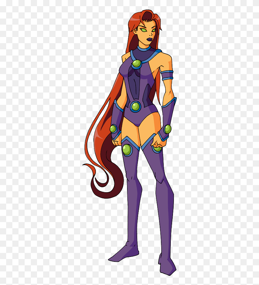 307x864 Justice League Unlimited Starfire, Person, Human, Performer HD PNG Download