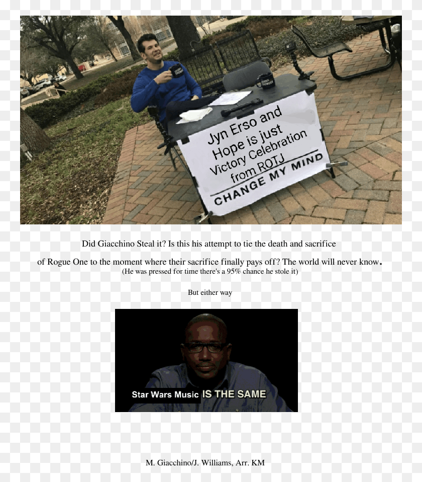 761x898 Jyn Erso And Hopevictory Celebration Medley Steven Crowder Change My Mind Blank, Person, Human, Glasses HD PNG Download