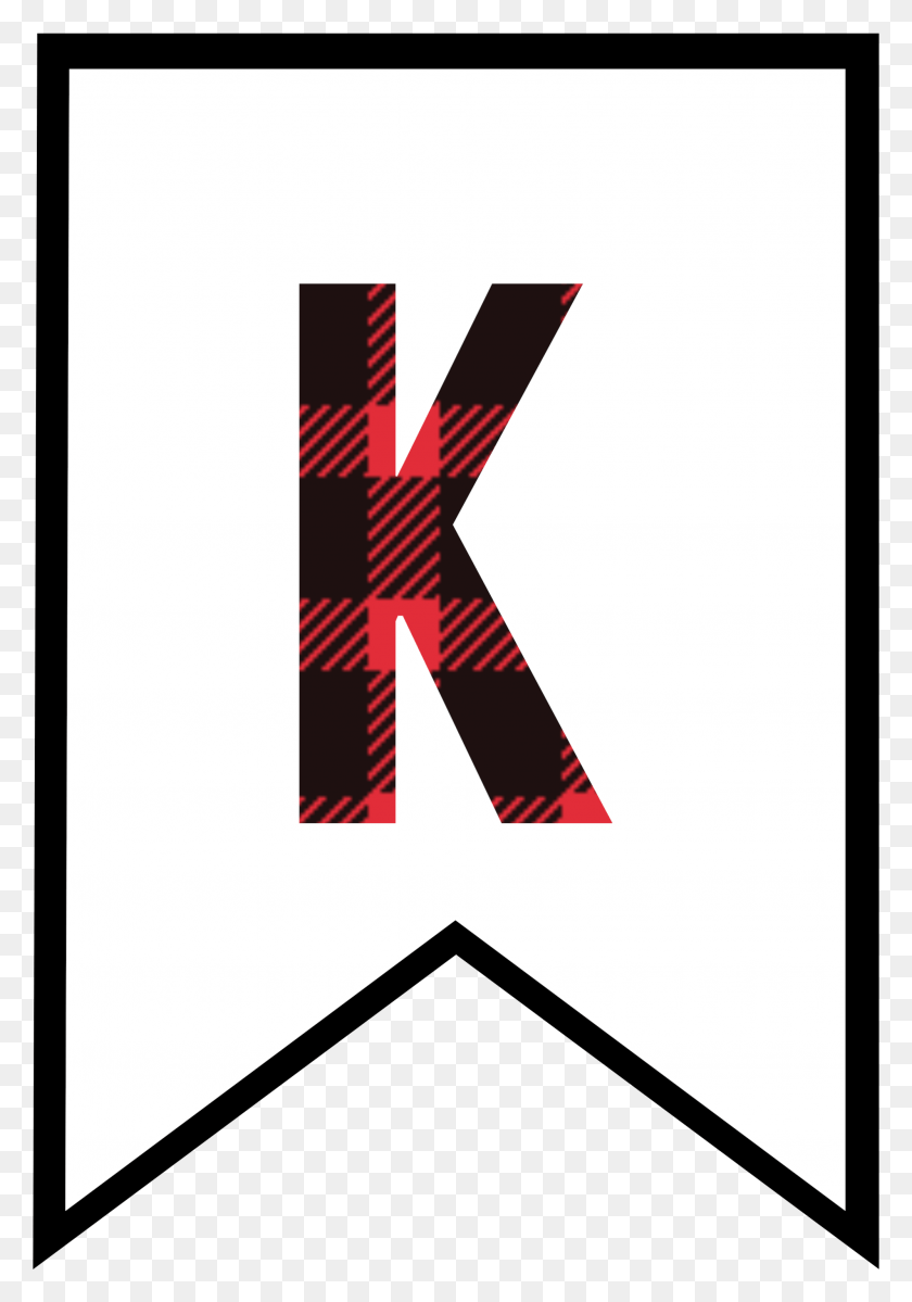 1998x2918 K Buffalo Plaid Banner Letter Printable Letter M Banner, Logo, Symbol, Trademark HD PNG Download