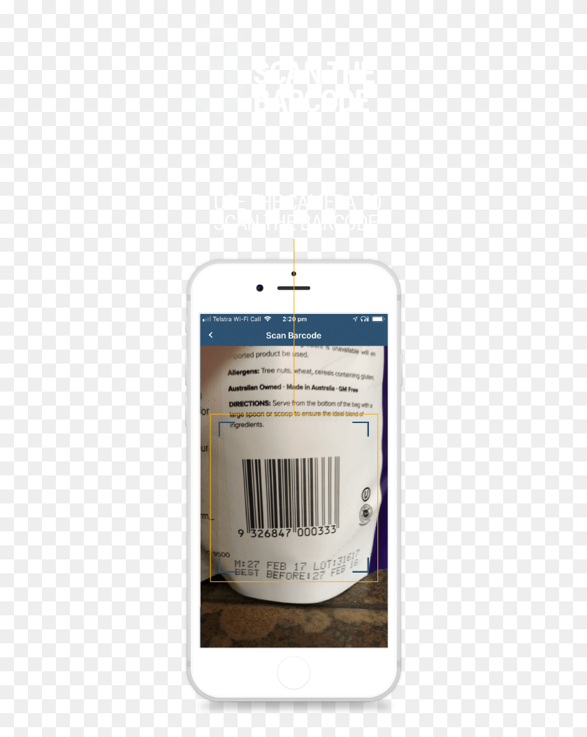 317x994 K Ma Adding Food With Barcode Scanner03 Iphone, Mobile Phone, Phone, Electronics HD PNG Download