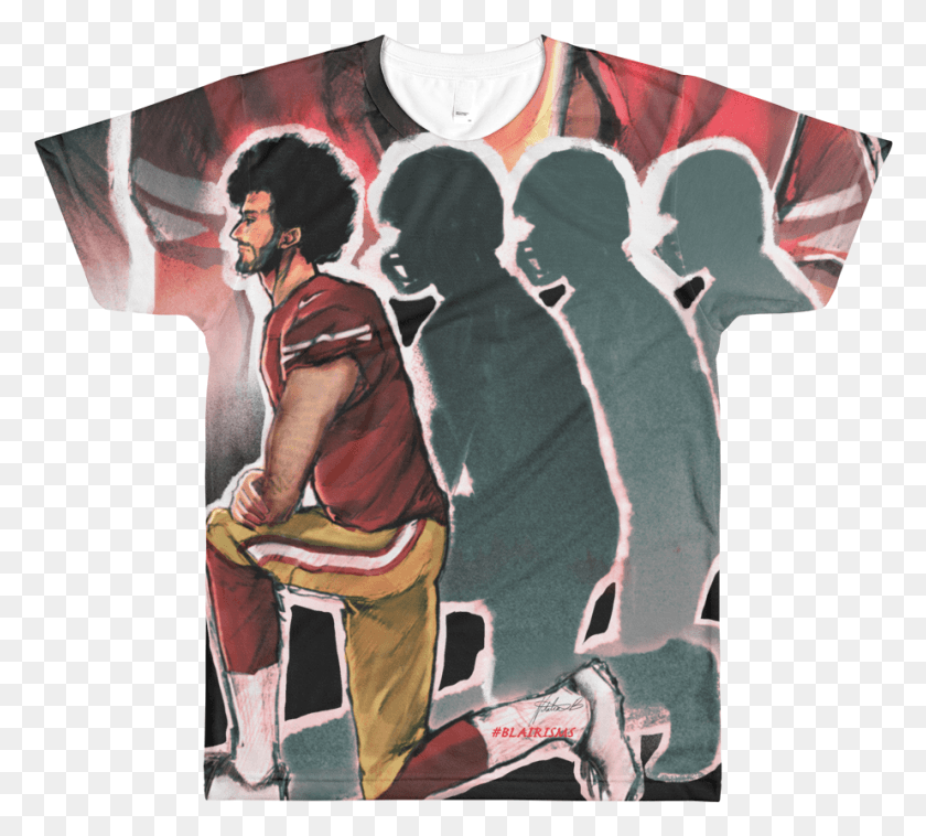 923x827 Kaepernick Protest Alleauxver Mens Crew Illustration, Clothing, Apparel, Person HD PNG Download