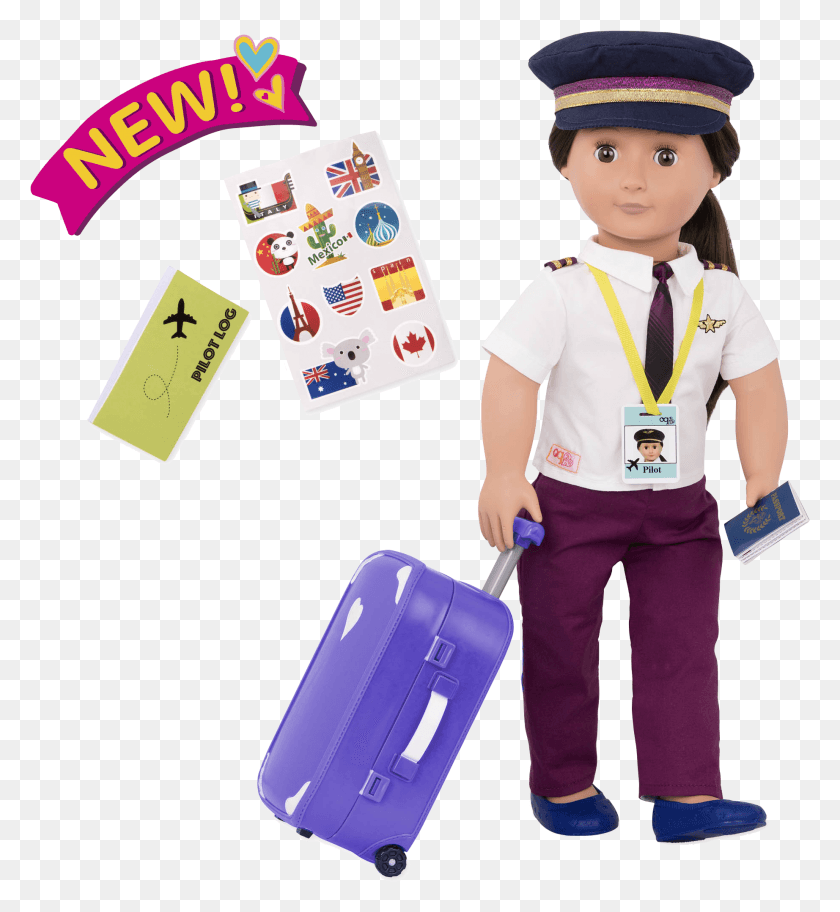 1844x2016 Kaihily 18 Inch Pilot Doll Our Generation Doll Pilot, Person, Human, Luggage HD PNG Download