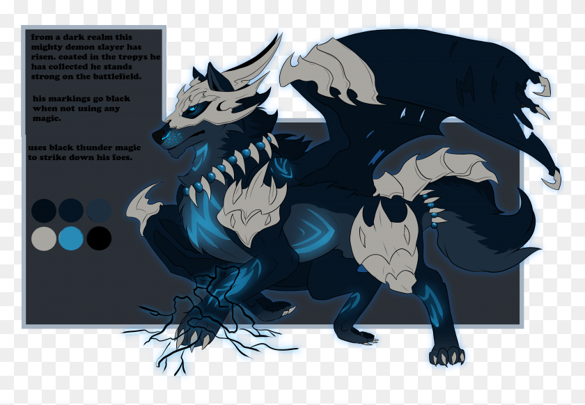 4957x3322 Kaine The Black Lightning Wolf, Dragon, Statue, Sculpture HD PNG Download